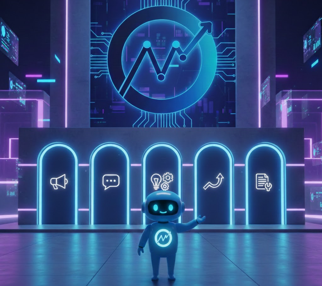 Gráfico de un camino con señalización. Una bifurcación indica el "Modo Asistido" (Starter) donde el usuario camina, y el "Modo Autónomo" (Pro) donde un robot sigue el camino automáticamente.